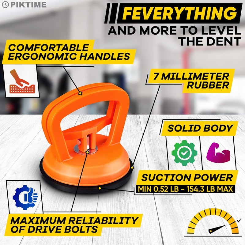 PIKTIME 3 Pcs Dent Puller Suction Cup for Car Dents - Car Dent Puller Kit Small Dent Remover Tool for Car Dent Removal Kit - Suction Cup Dent Puller for Car Dent Suction Puller Tool Car Dent Repair Kit - Image 4